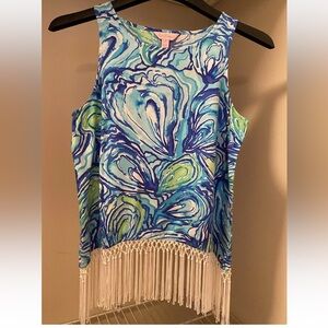 Beautiful Lilly Pulitzer tank top with fringe size 2